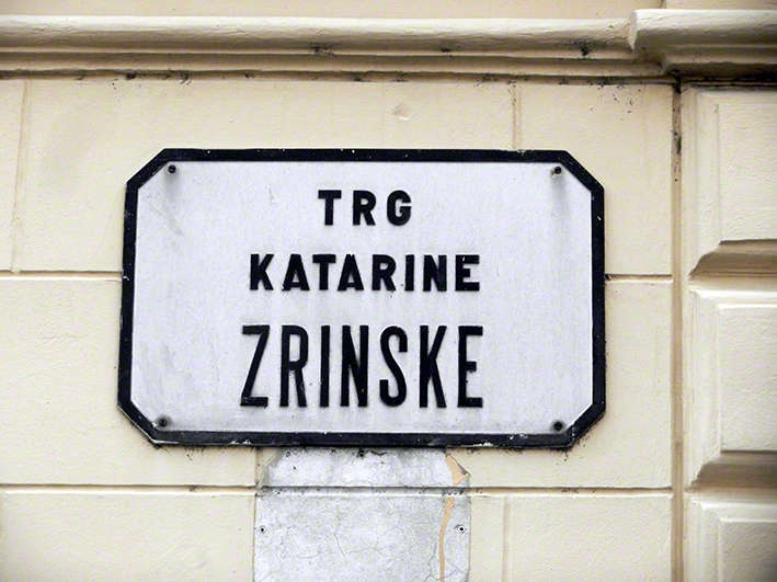 Zagreb, Katharinenplatz, Schild
