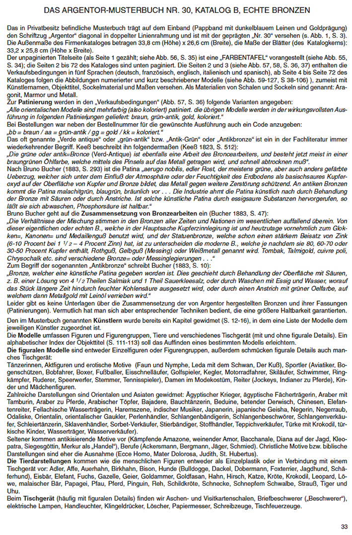 Argentor Musterbuch 30 Echte Bronzen