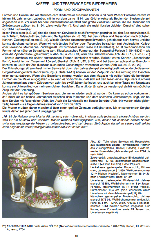 Wiener Porzellan Biedermeier Tafelservice