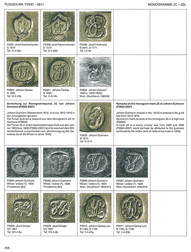 Wiener Silber Punzen 1781-1866